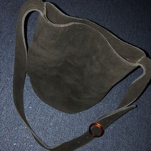 Suede bucket bag